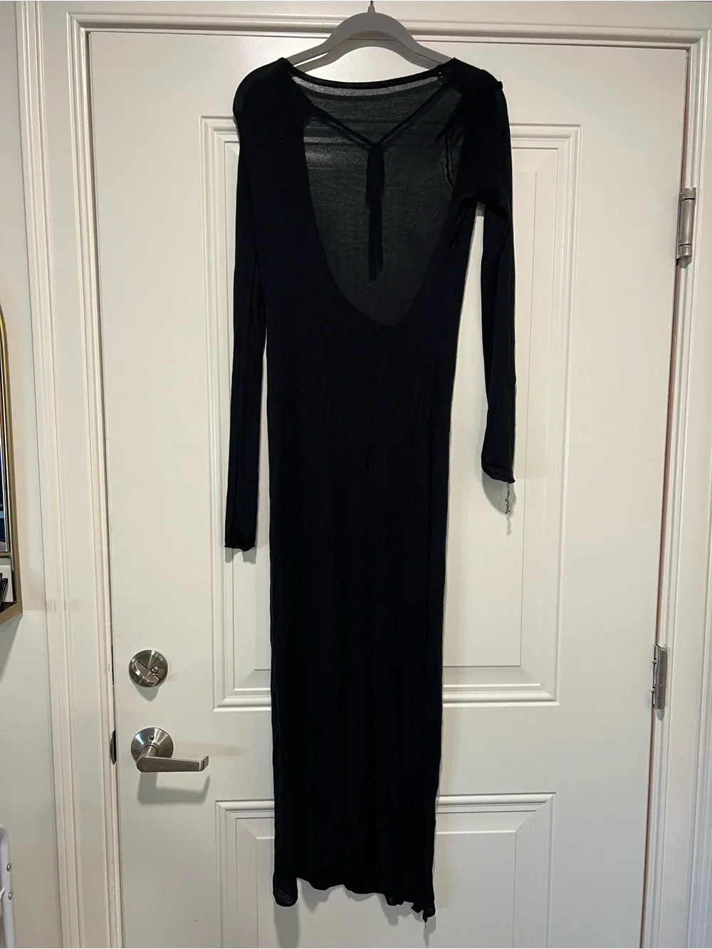 Abercrombie & Fitch Sheer Black Long-Sleeve Cover-Up with Deep Scoop Back